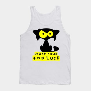 Funny black cat – Make your own luck (Mozart) Tank Top